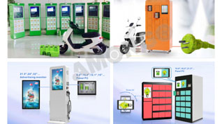 IoT 애플리케이션에 사용되는 아몬고의 산업용 디스플레이 (소포 로커, EV 배터리 교환국)